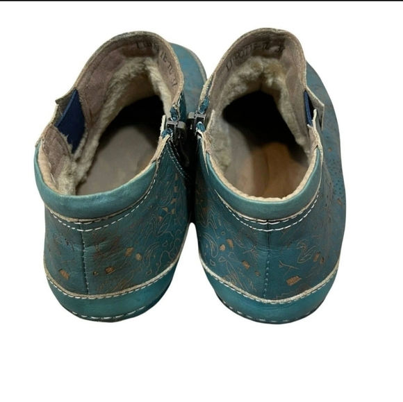 L'Artiste Womens Petrol Blue Libootie Hand Painted Ankle Boots US 6 - Picture 3 of 7